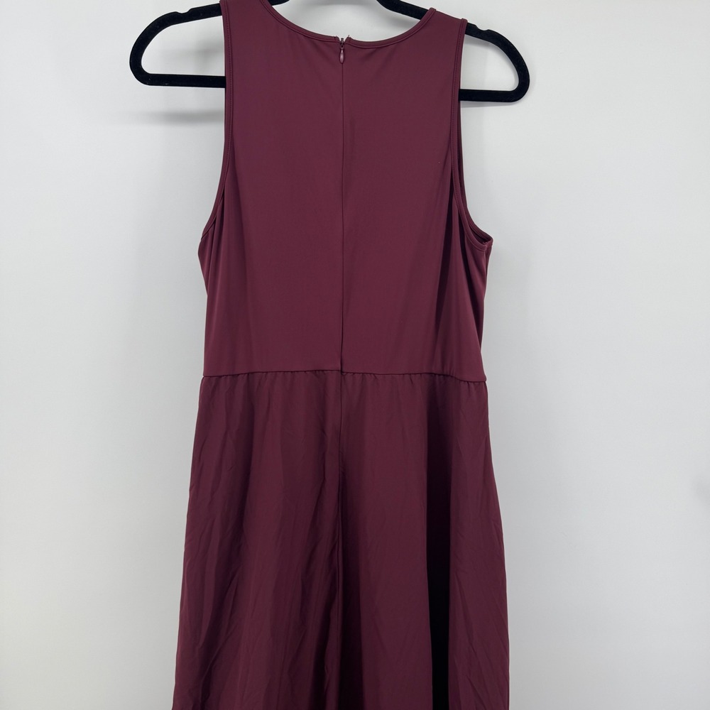 Halara Breezeful Sleeveless Quick Dry Overlay Jumpsuit with Pockets XL Burgundy - Picture 10 of 12